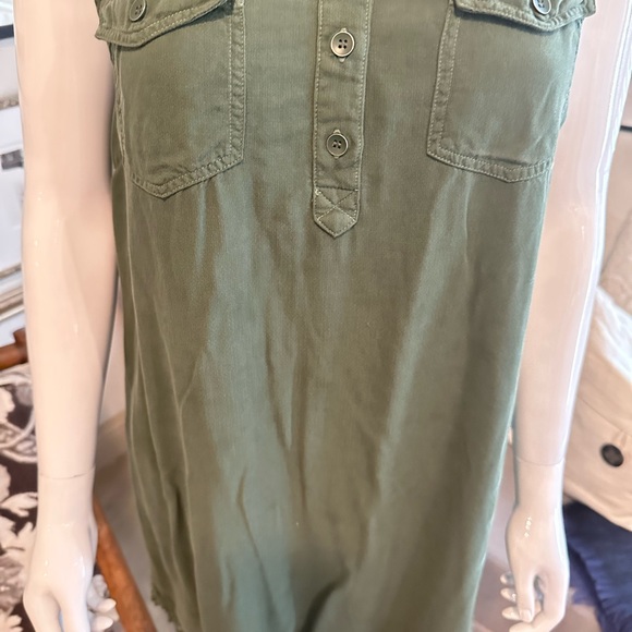 Splendid Army Green Sleeveless Button up Front Dress - Picture 3 of 5